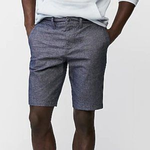 Classic Fit 10 Inch Stretch Textured Shorts (Grey)